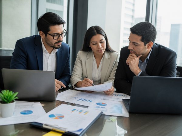 Equipo de finanzas revisa resultados