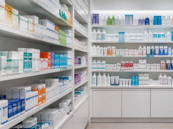 Estantes de una farmacia